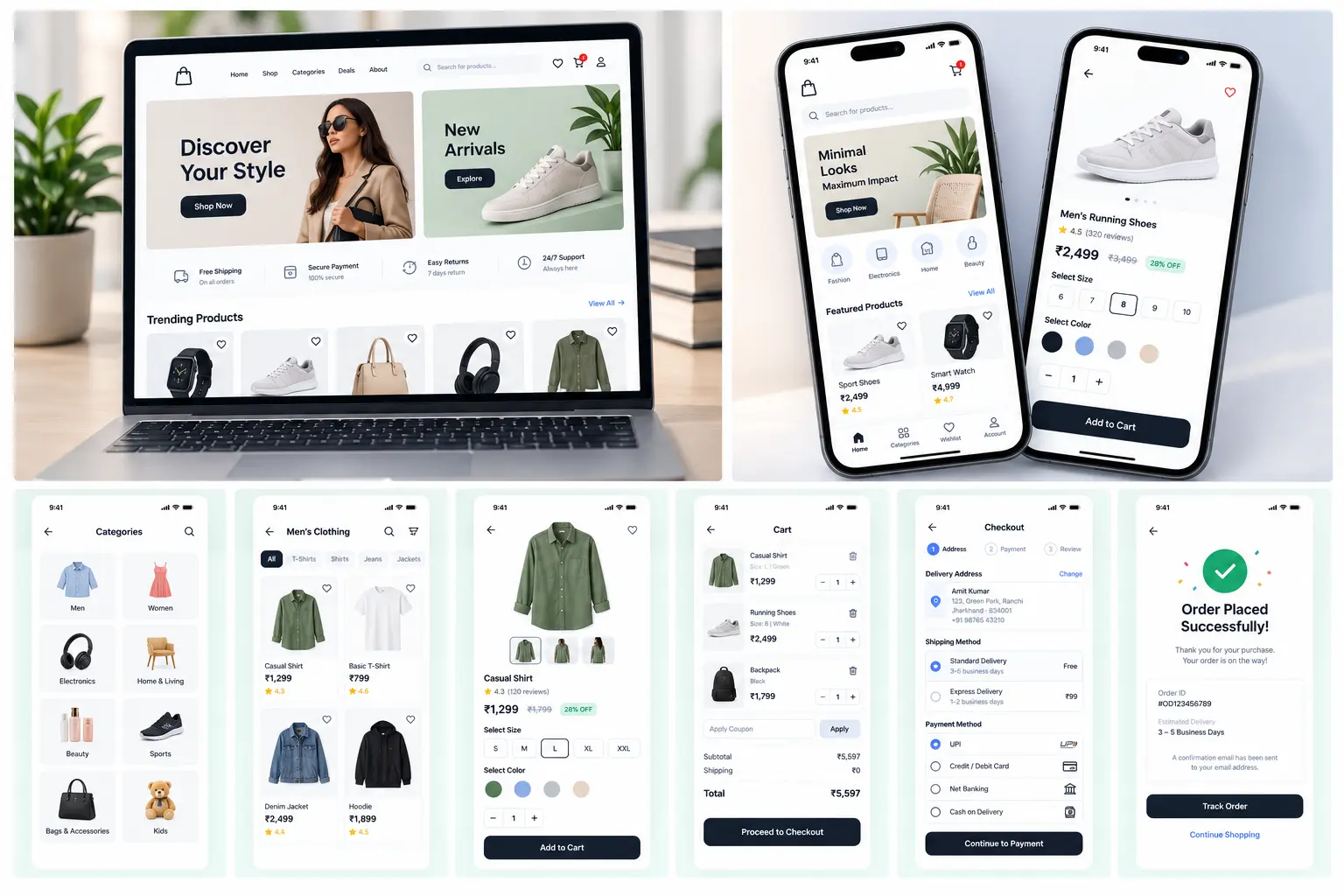 E-commerce shopping interface design