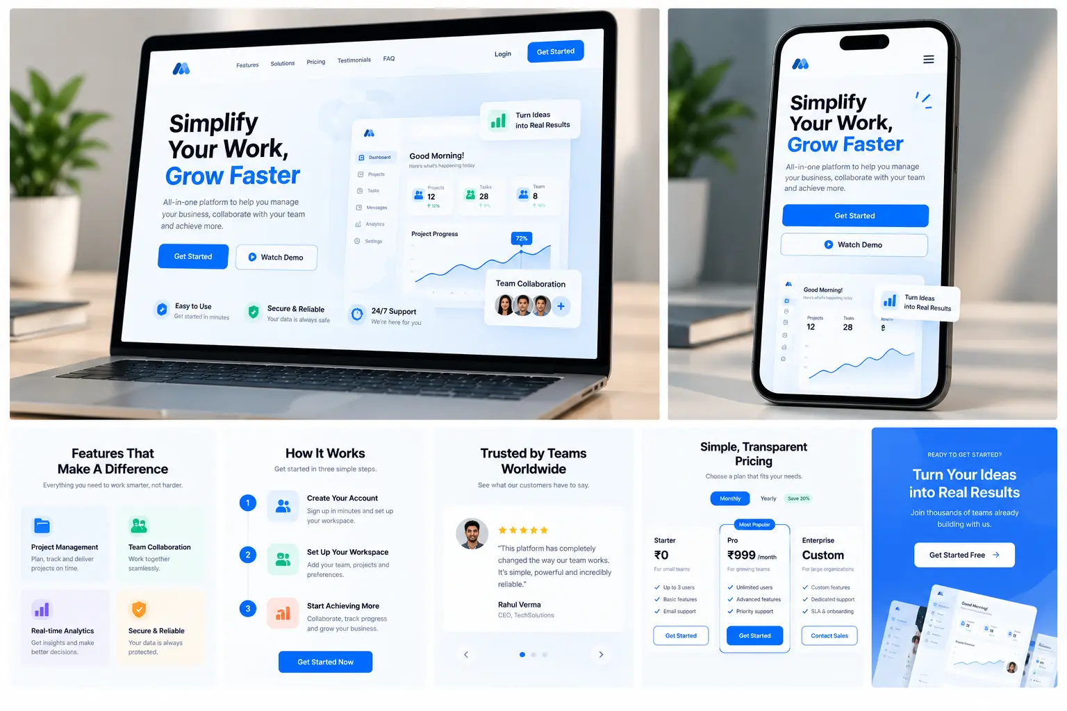 Conversion-focused landing page design